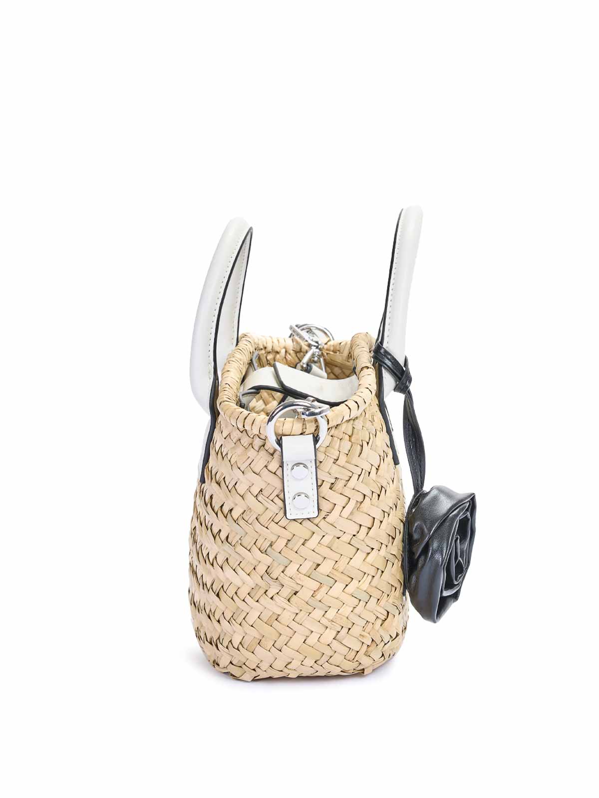 Karl Lagerfeld K/signature Raffia Small Basket In Sand
