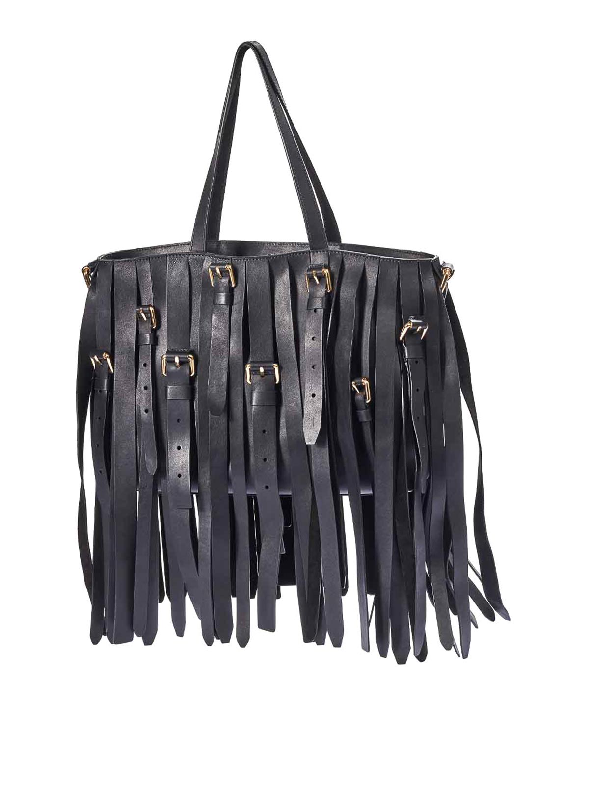 Moschino Cinture Tote Bag In Black