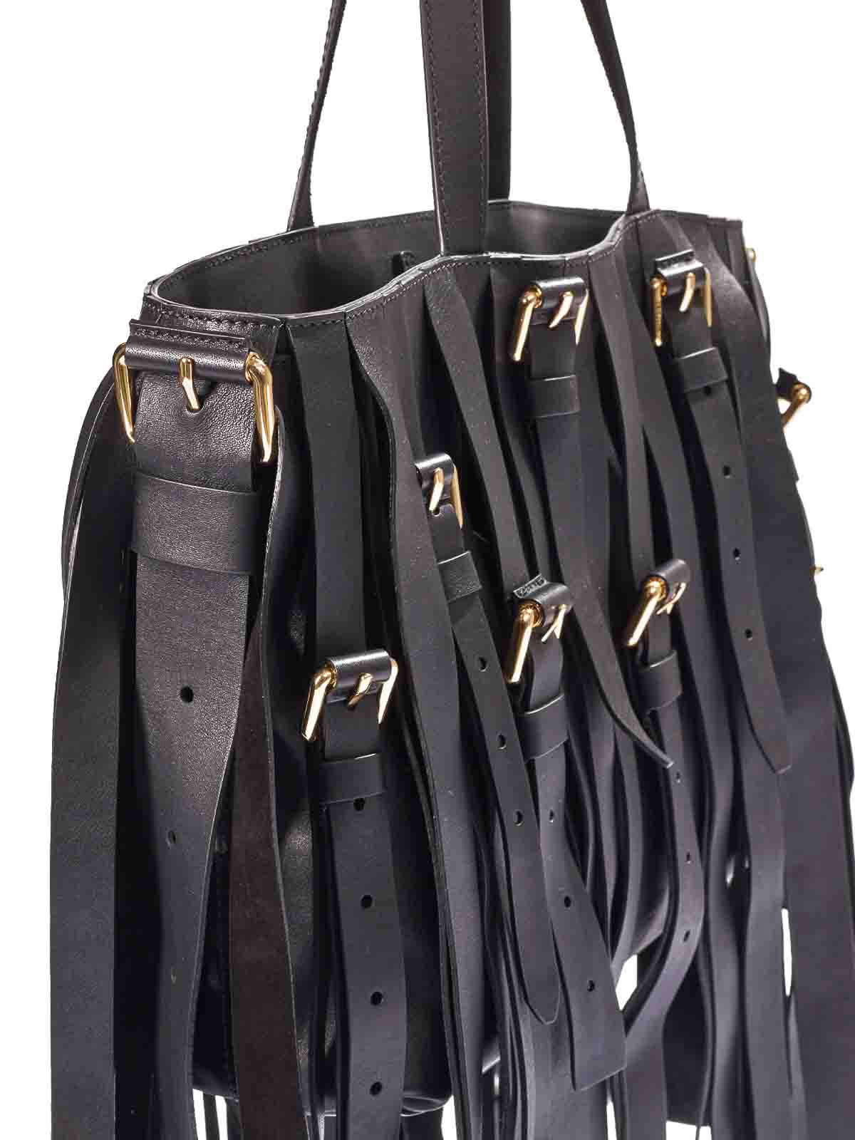 Moschino Cinture Tote Bag In Black
