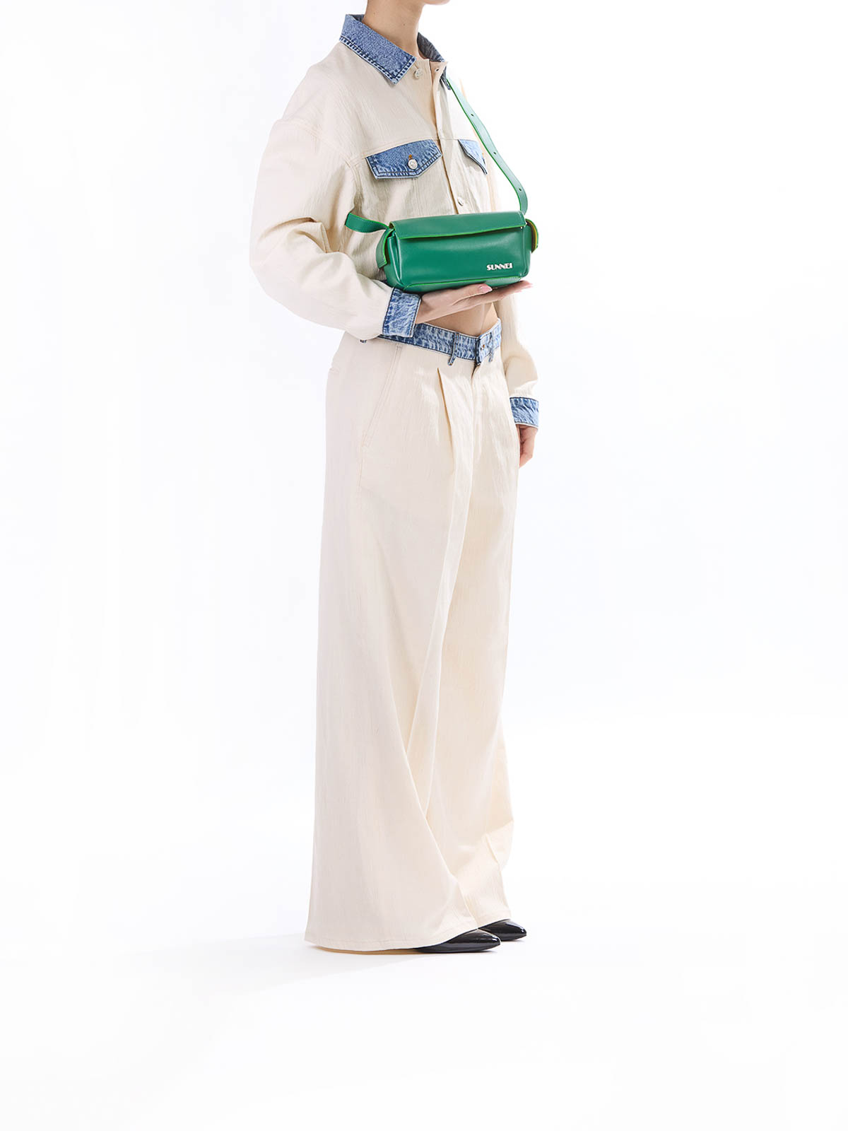 Sunnei La Bauletto Small Vegan In Green