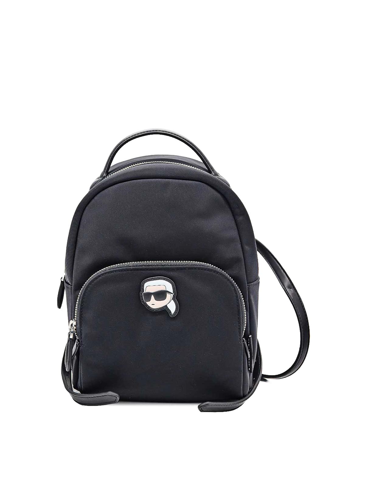 Karl Lagerfeld Ikon Nylon Small Backpack In Black