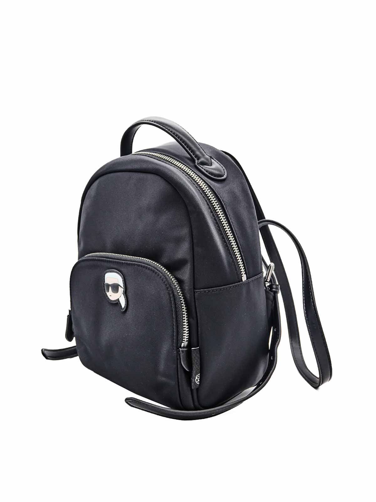 Karl Lagerfeld Ikon Nylon Small Backpack In Black