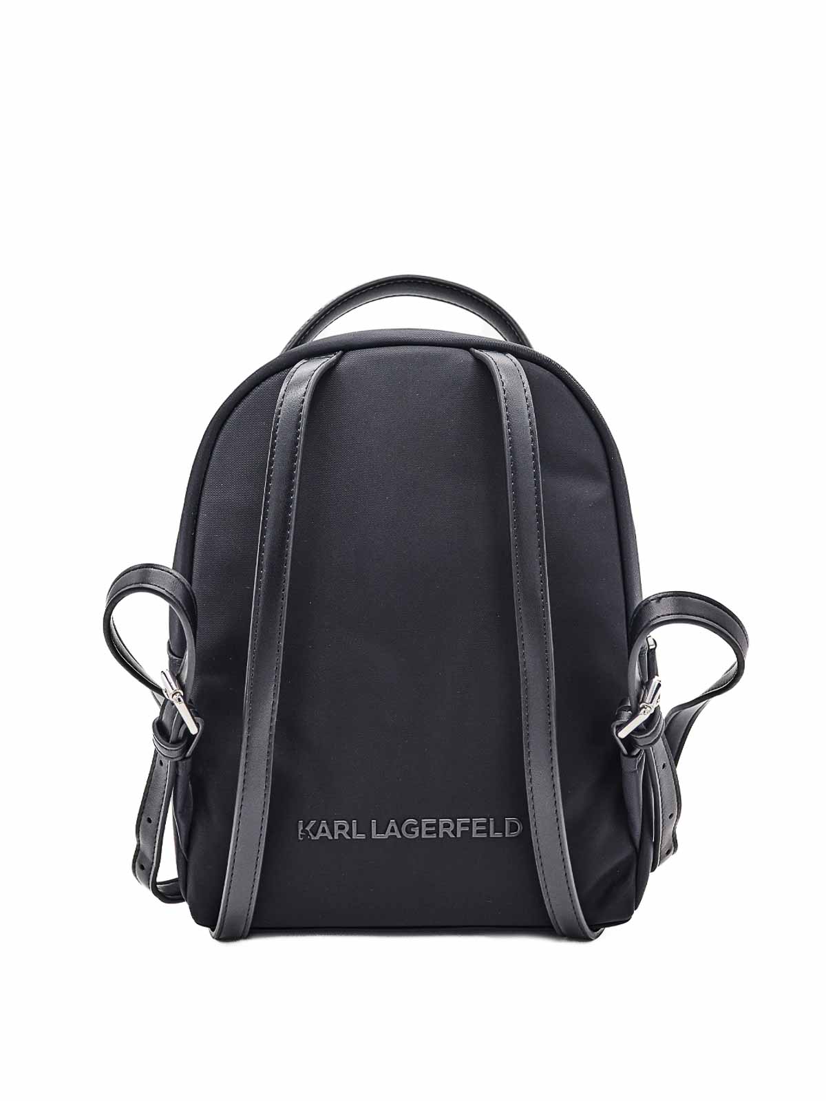 Karl Lagerfeld Ikon Nylon Small Backpack In Black