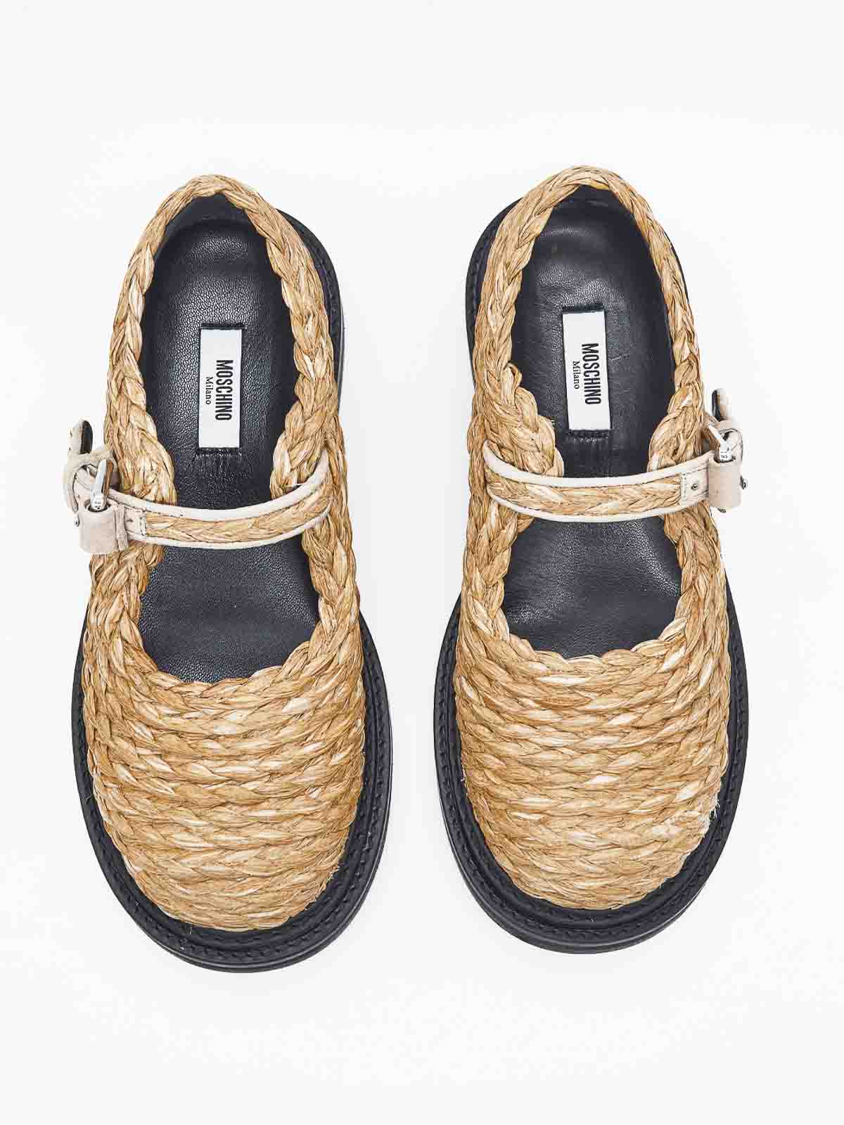 Moschino Olivia Raffia Mary Jane In Sand