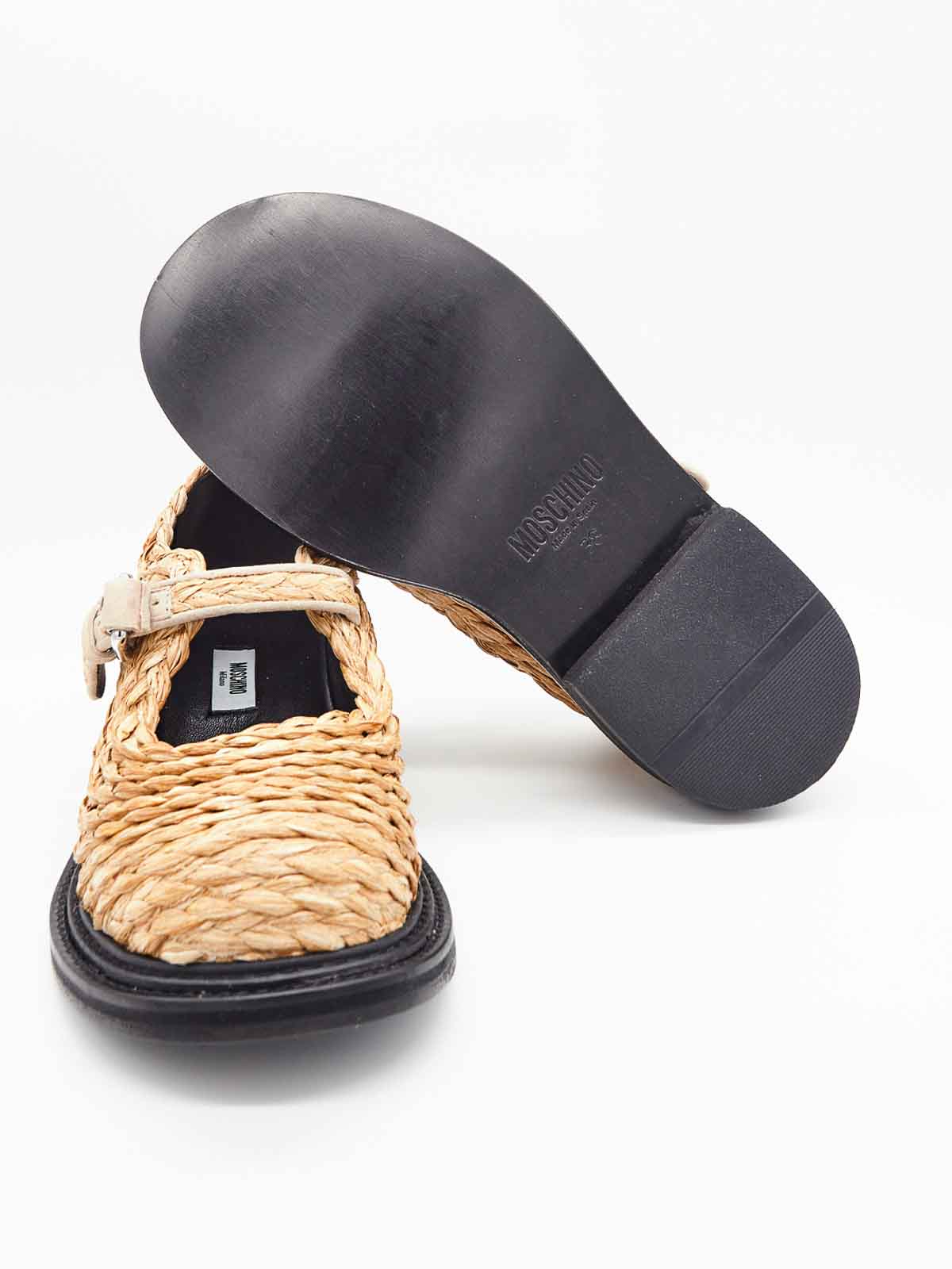 Moschino Olivia Raffia Mary Jane In Sand