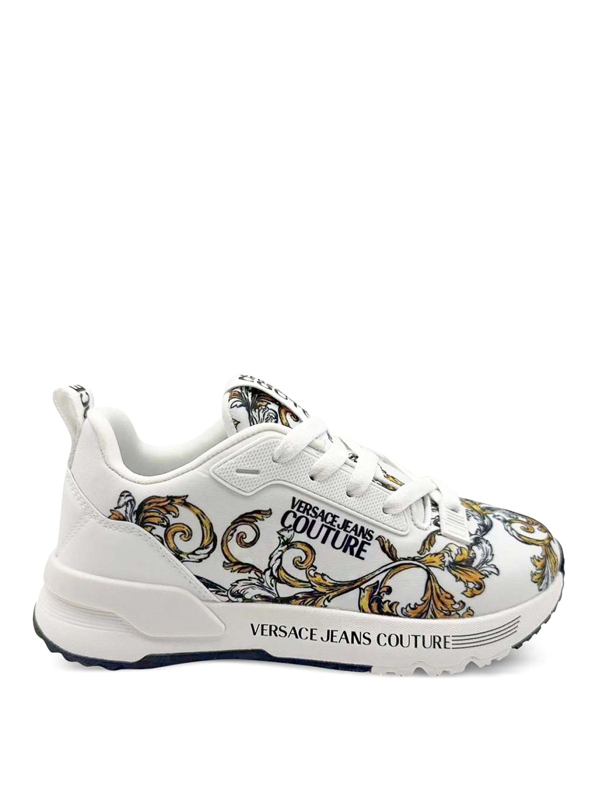Versace Jeans Printed Sneakers In White