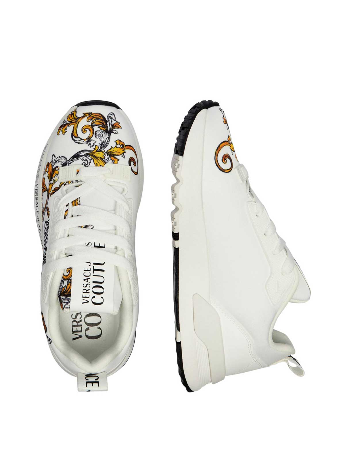 Versace Jeans Printed Sneakers In White