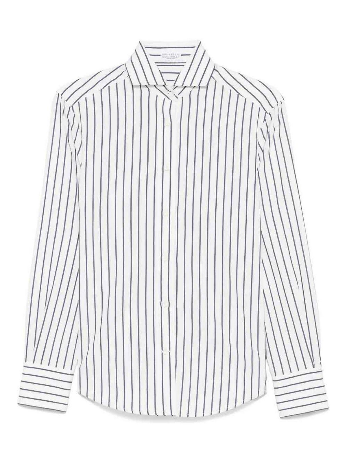 Brunello Cucinelli Gestreiftes Hemd In White