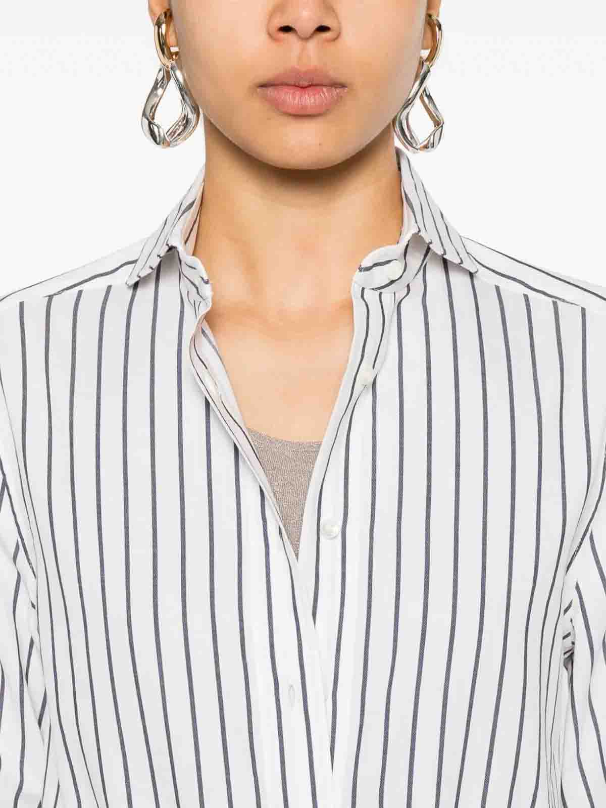 Brunello Cucinelli Gestreiftes Hemd In White
