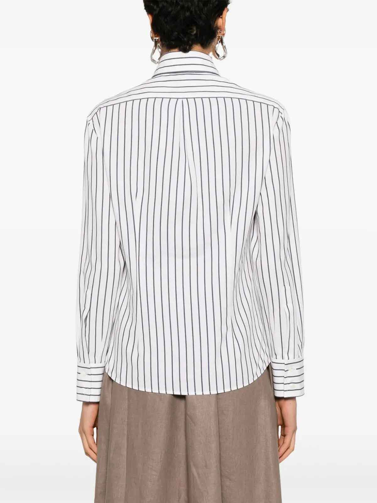 Brunello Cucinelli Gestreiftes Hemd In White