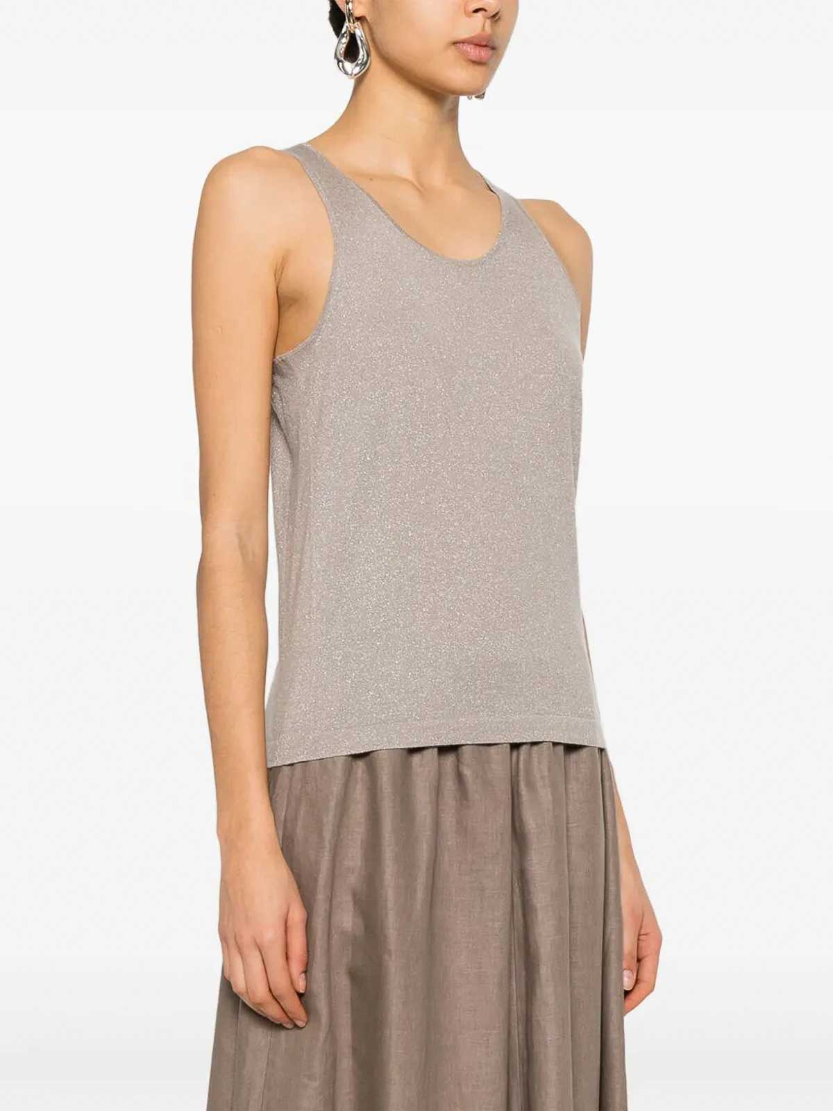 Brunello Cucinelli Knitted Vest In Brown