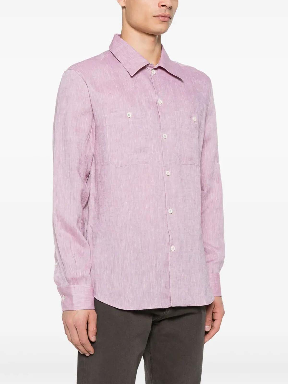 Brunello Cucinelli Shirt With Chest Pockets In Pink