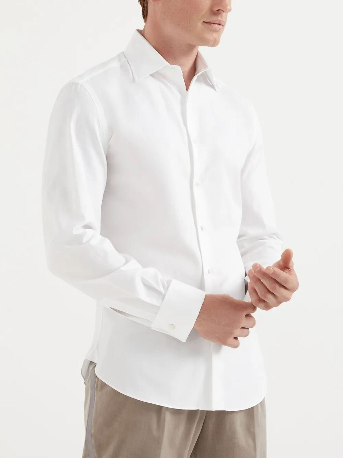 Brunello Cucinelli Tuxedo Shirt In White