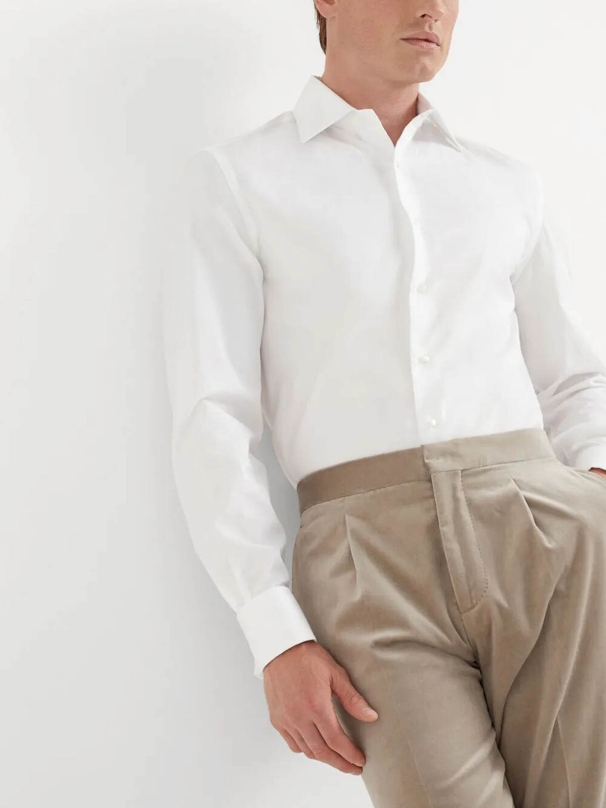 Brunello Cucinelli Tuxedo Shirt In White