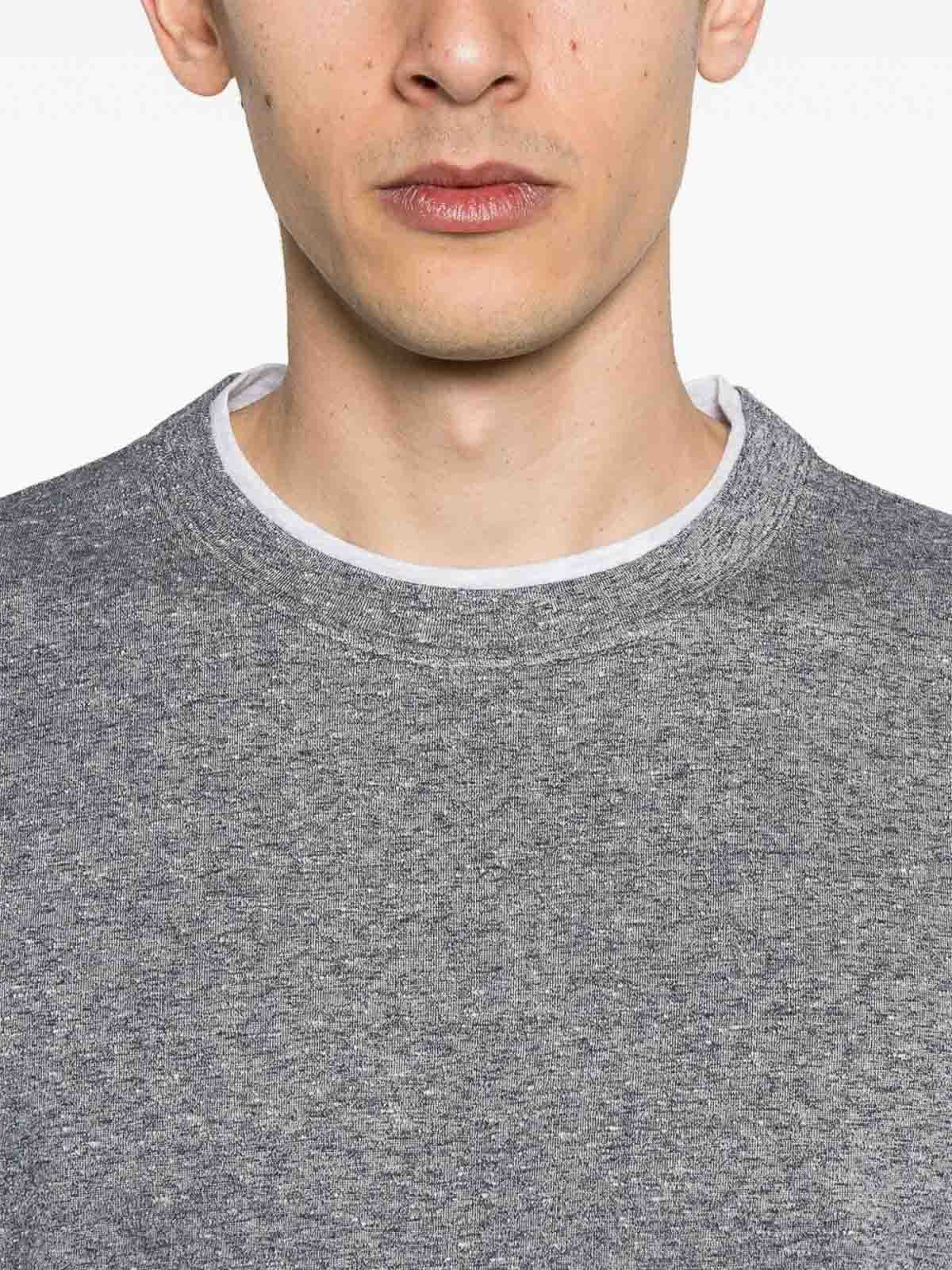 Brunello Cucinelli T-shirt With Faux-layering In Blue