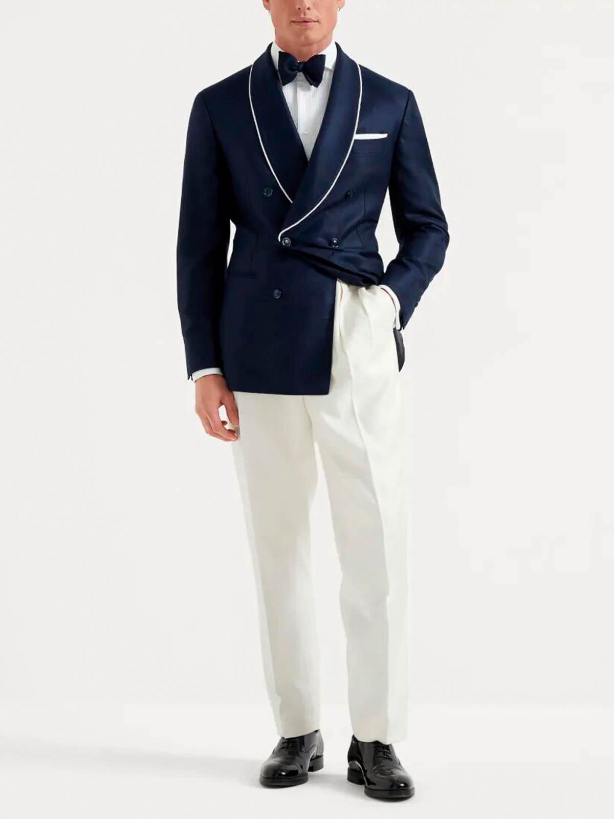 Brunello Cucinelli Tuxedo Pants In White