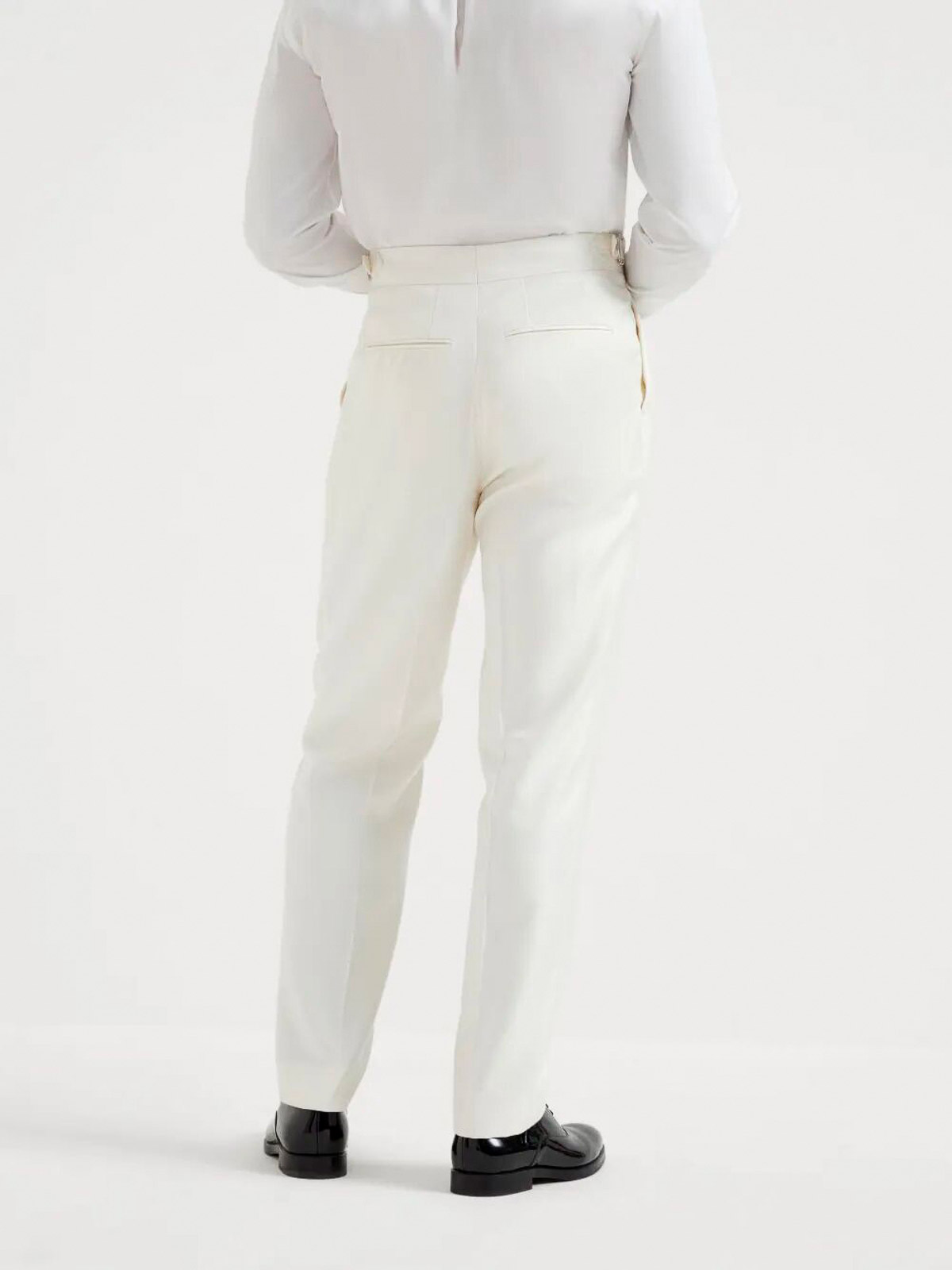 Brunello Cucinelli Tuxedo Pants In White