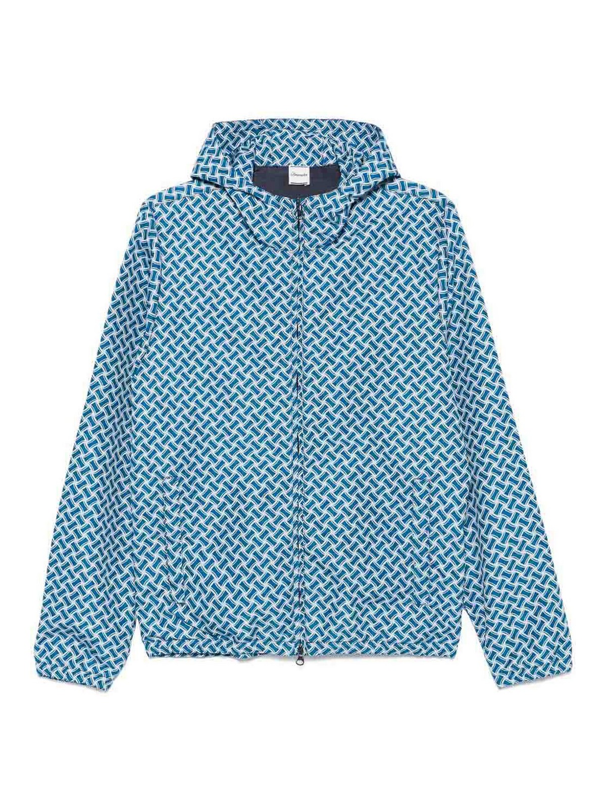 Drumohr Geometric Pattern Lightweight Jacket In Blue