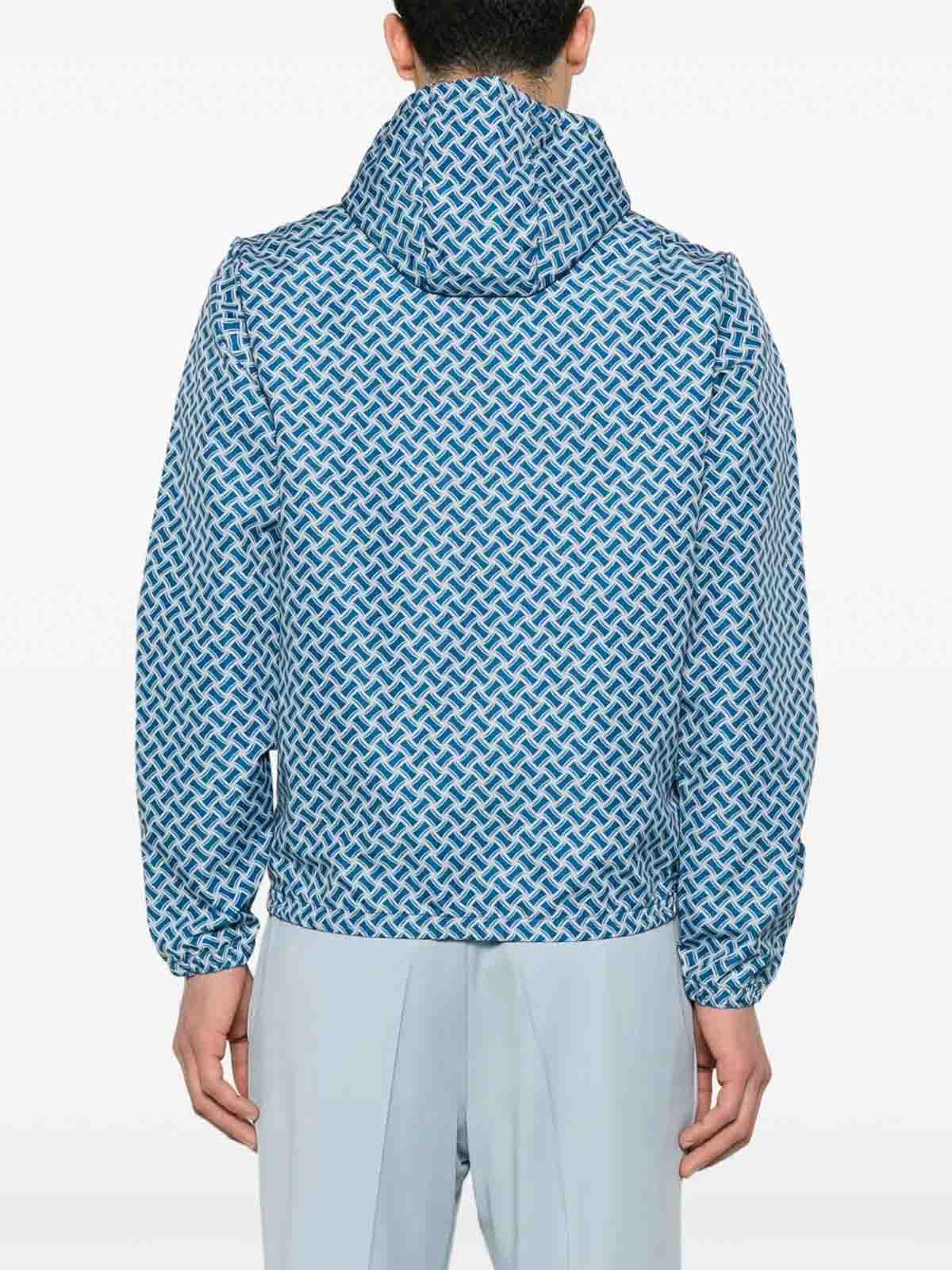 Drumohr Geometric Pattern Lightweight Jacket In Blue