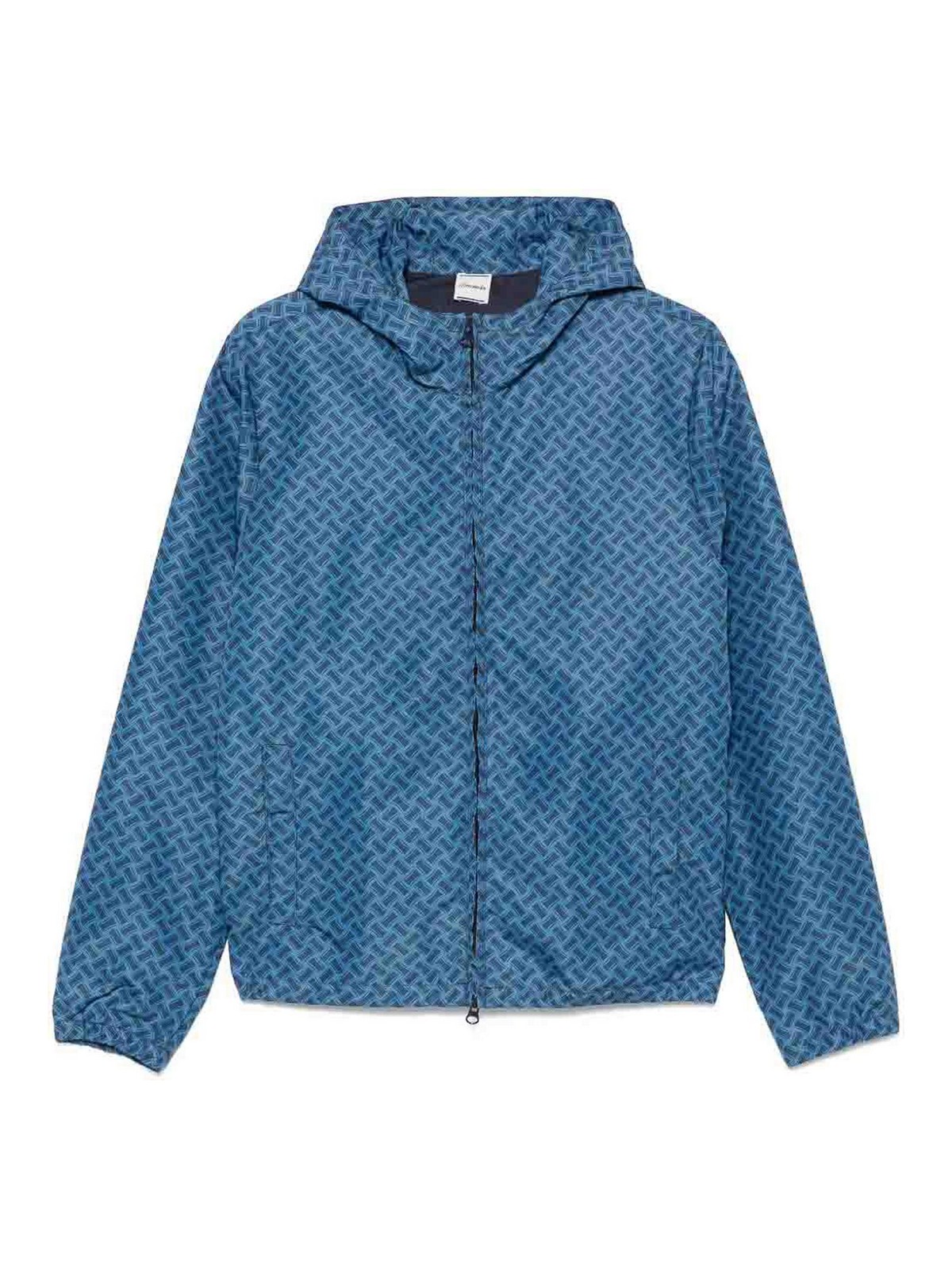 Drumohr Geometric Patterned Lightweight Jacket With Hood In Multi