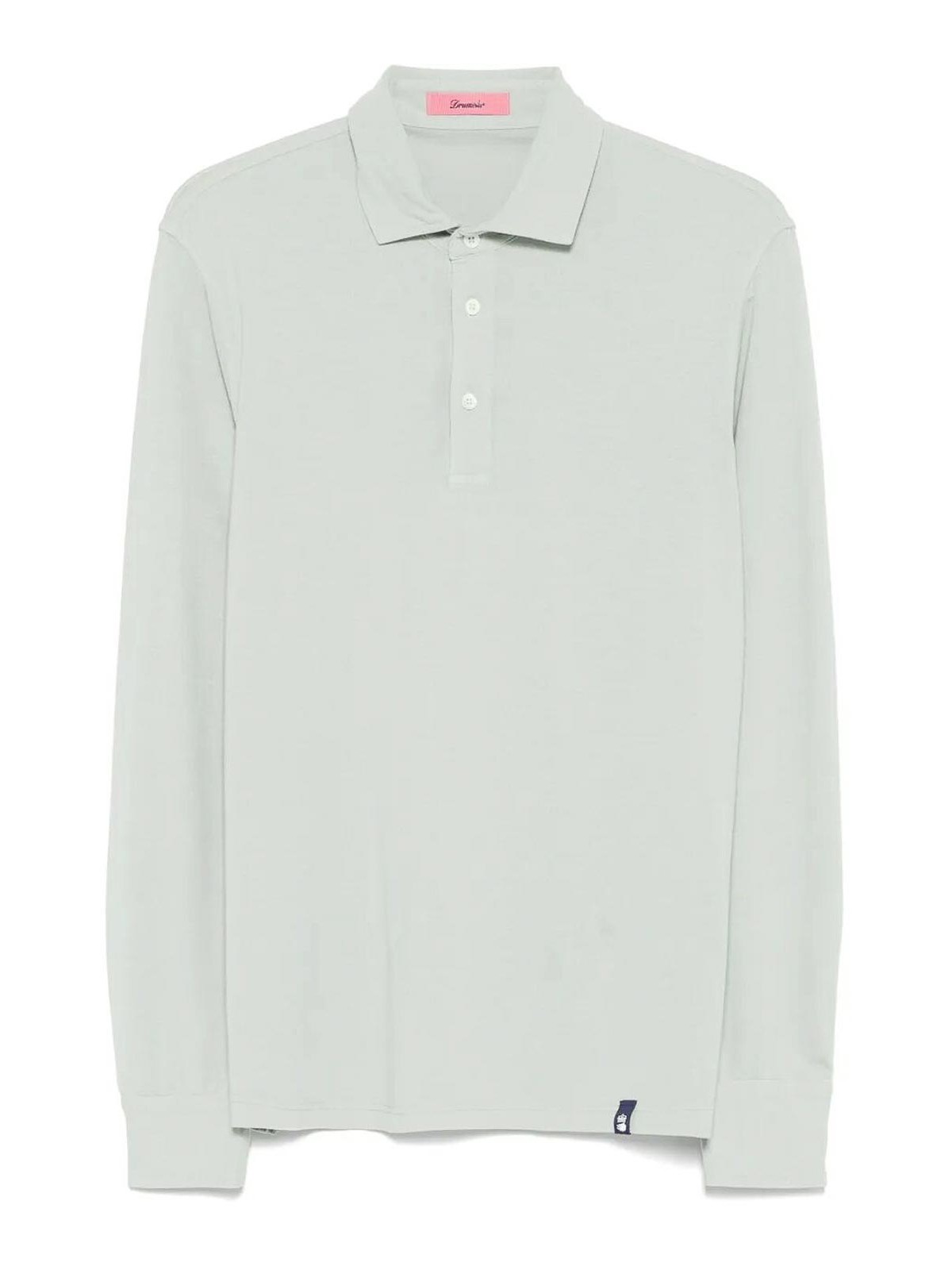 Drumohr Long Sleeve Polo In Green