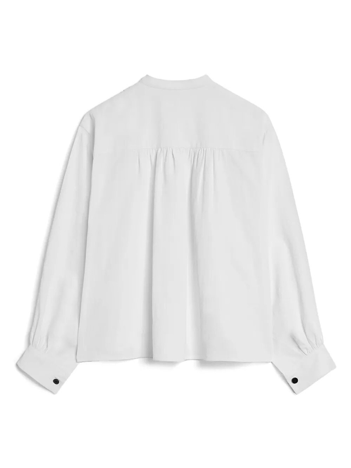 Jil Sander Long-sleeved Linen Shirt With Front Pleated Plastron In White