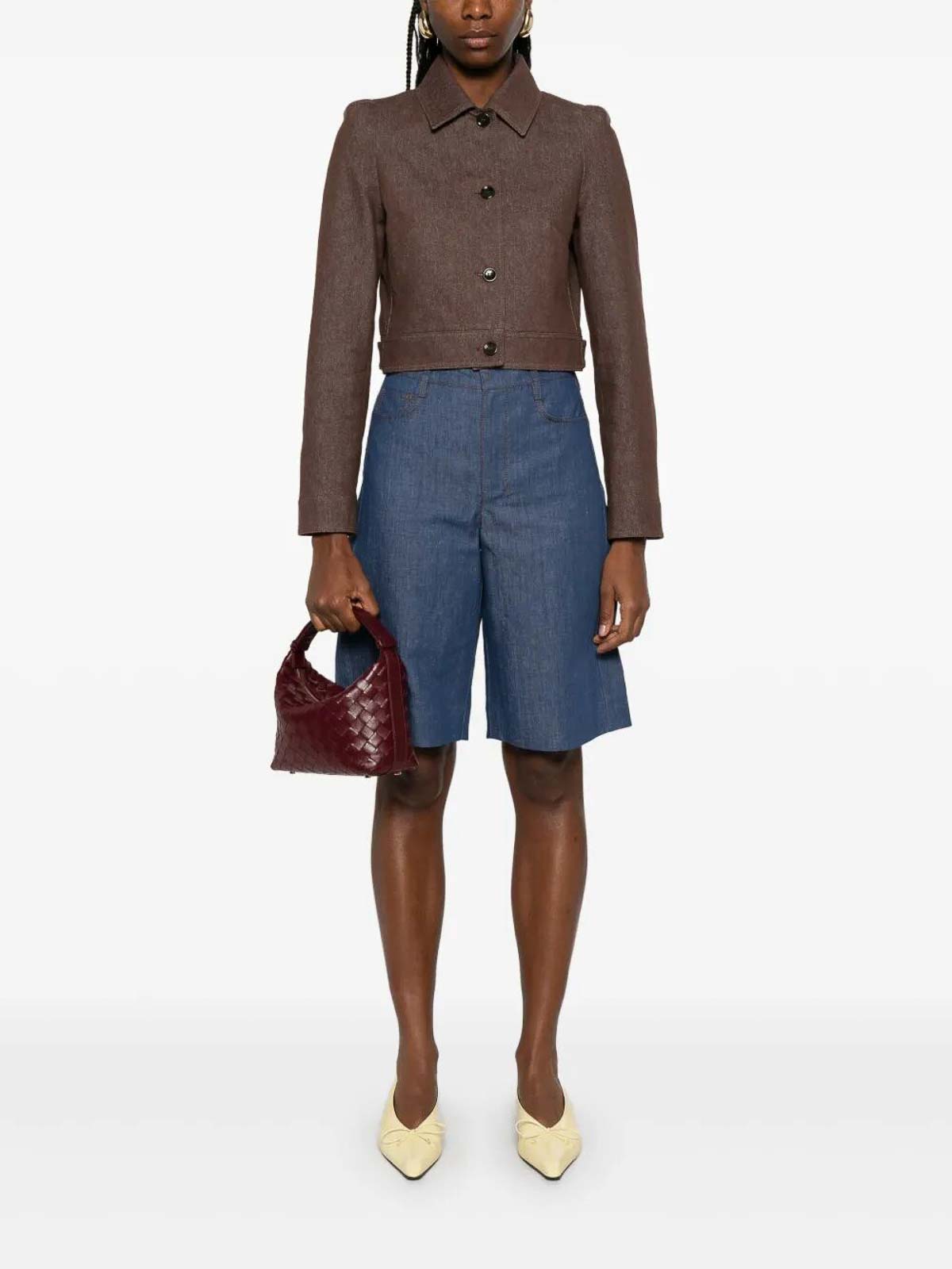 Max Mara Front Buttoned Jacket In Brown