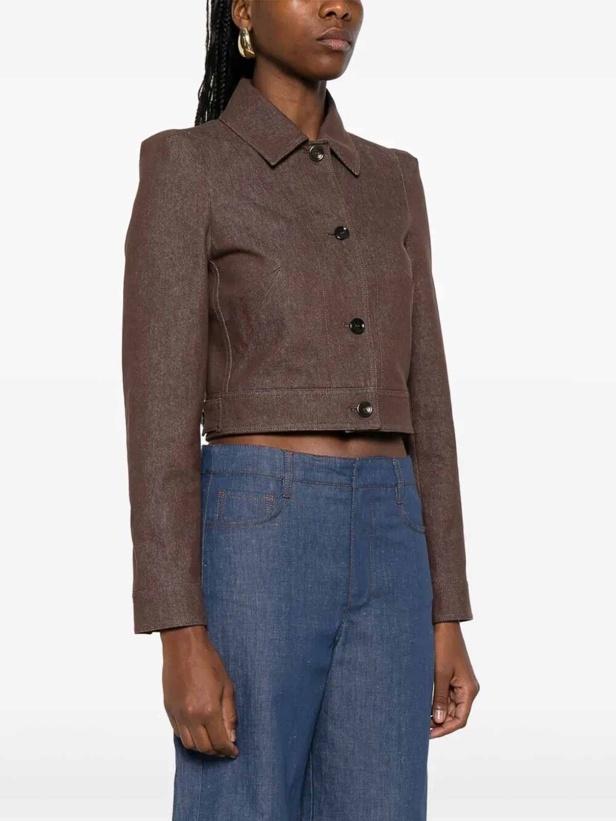 Max Mara Front Buttoned Jacket In Brown