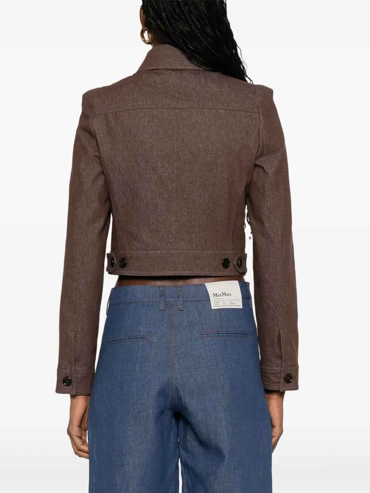 Max Mara Front Buttoned Jacket In Brown