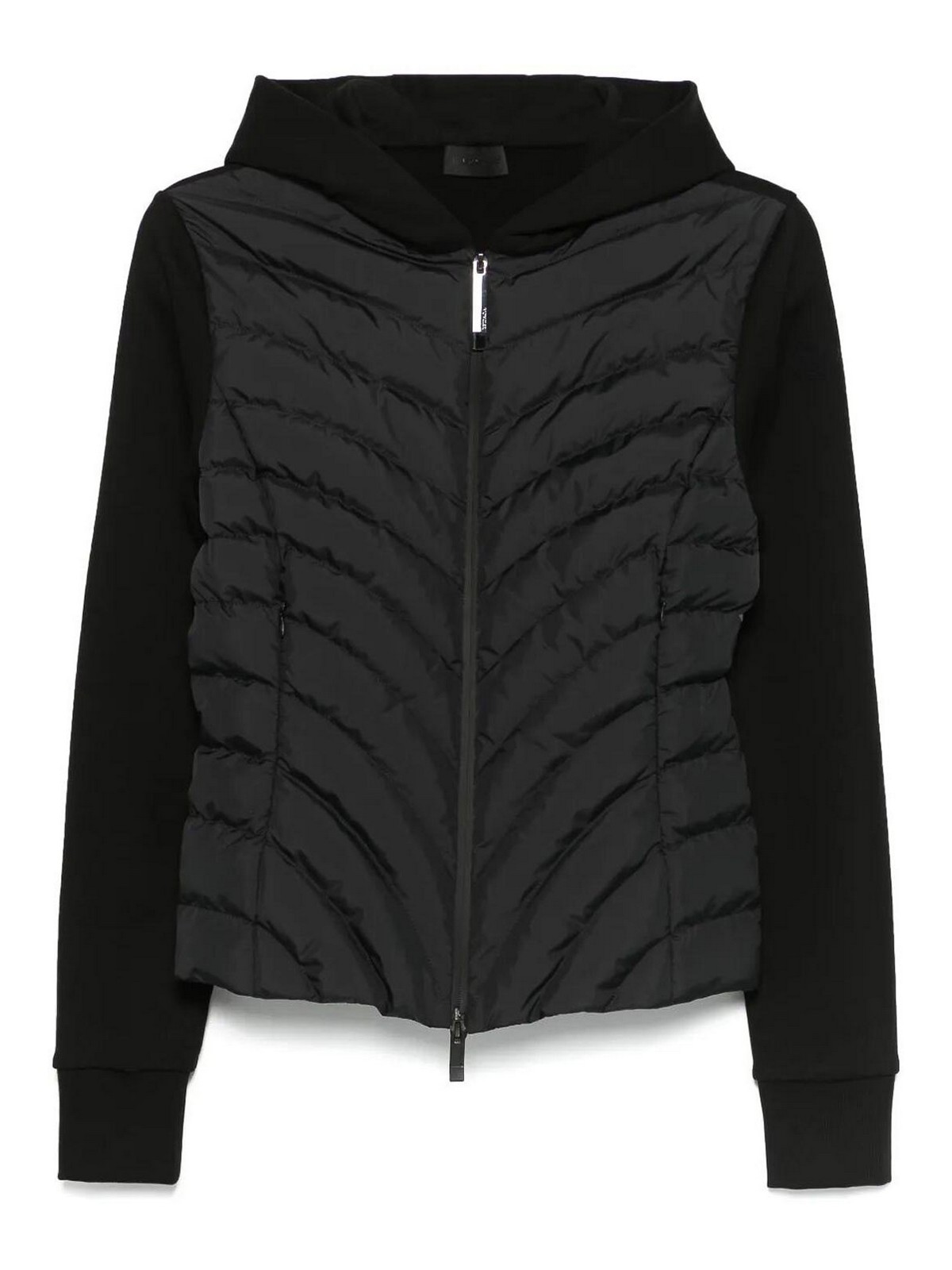 Moncler Zip-up Cardigan In Black