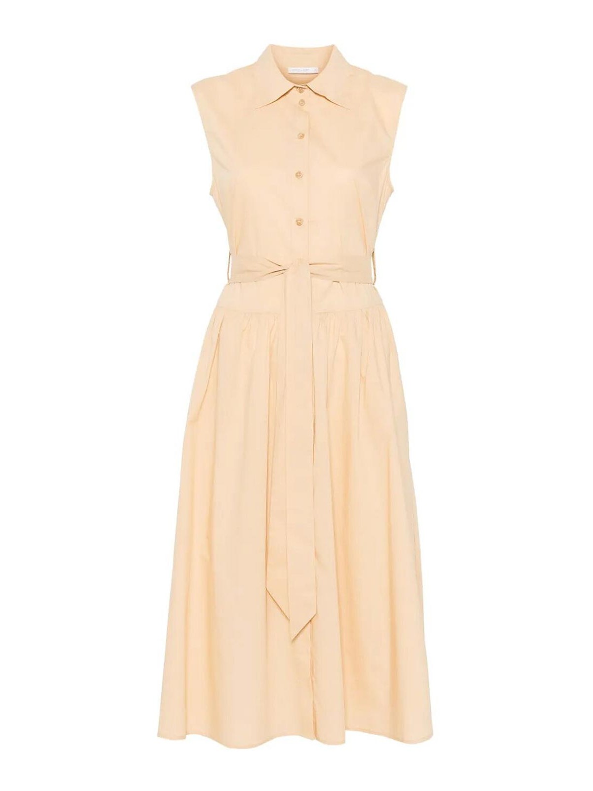 Patrizia Pepe Long Chemisier Dress In Sand