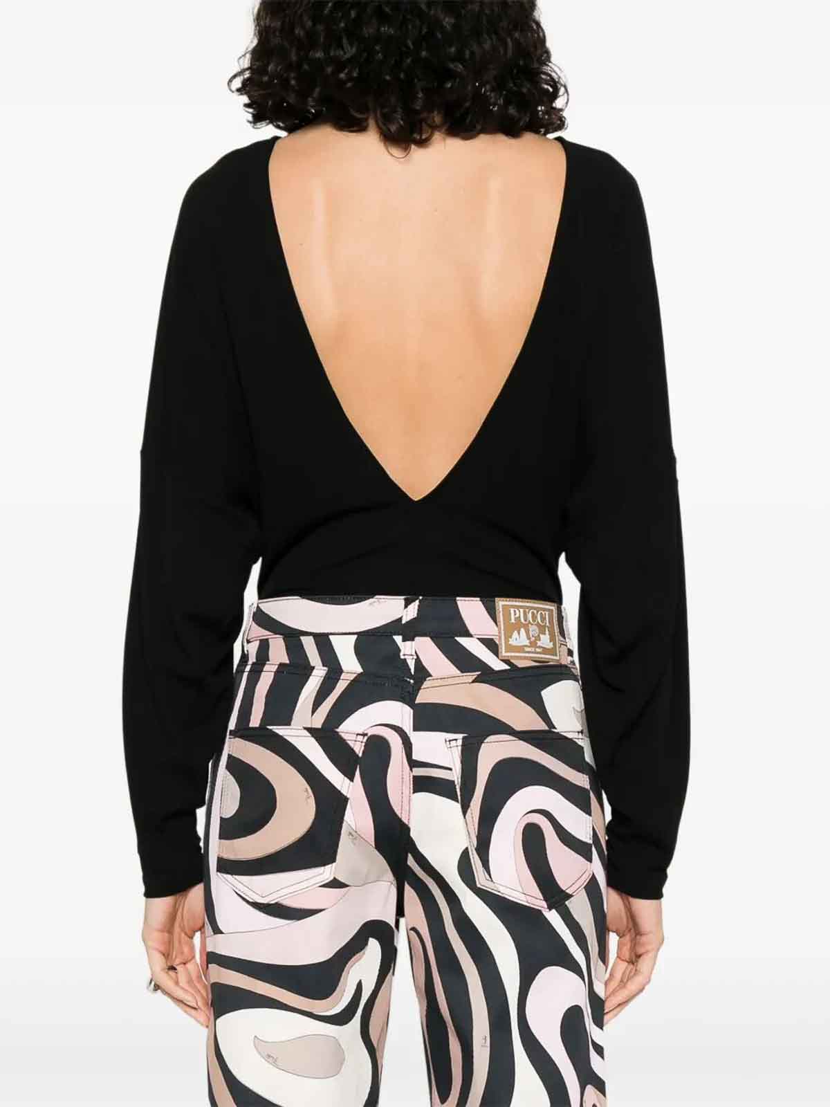 Pucci Jersey Bodysuit In Black