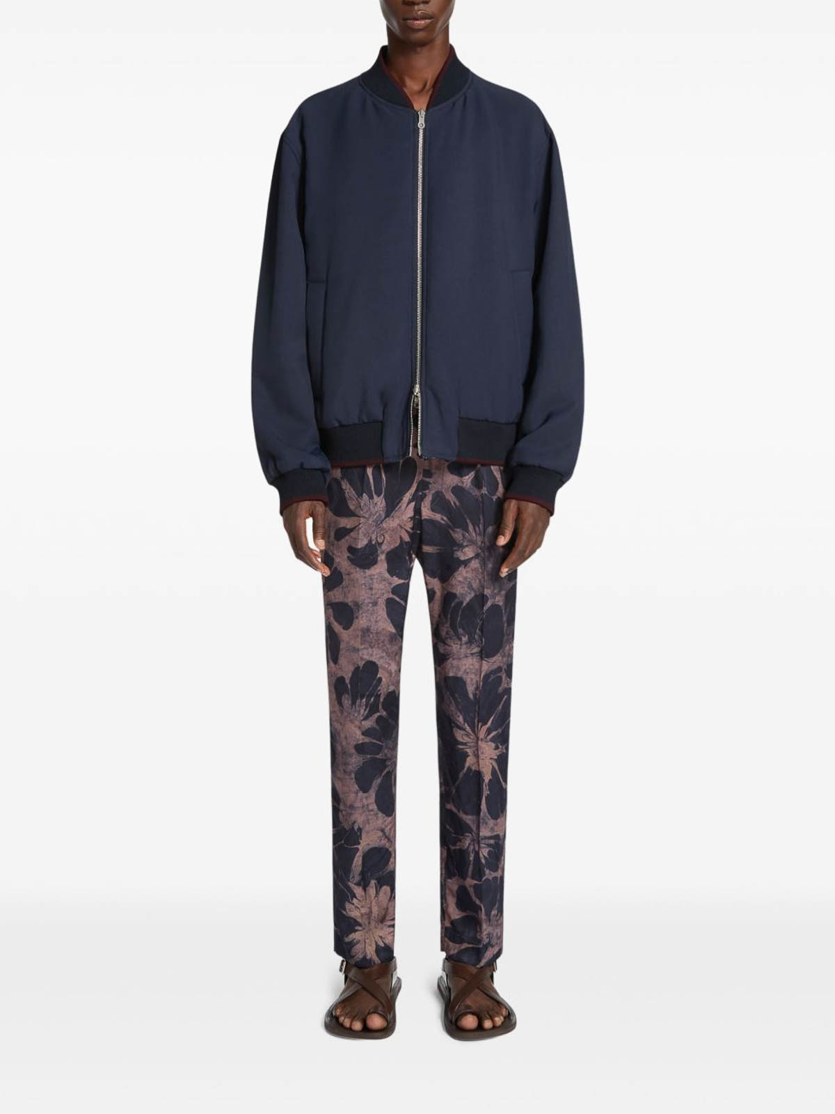Dries Van Noten Printed Casual Pants In Purple