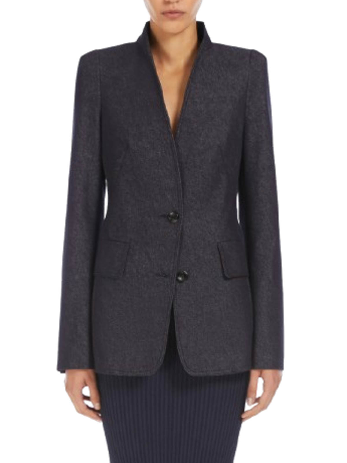Max Mara Blazer - Azul In Brown