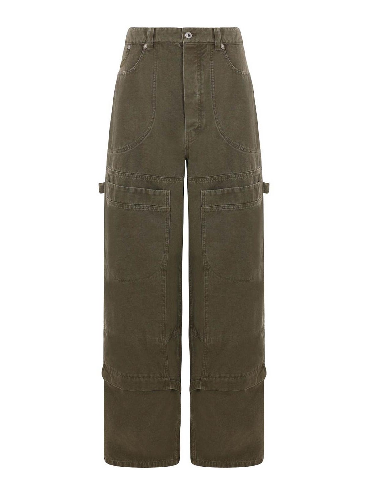 Off-white Relaxed Carpenter Style Trousers In Green