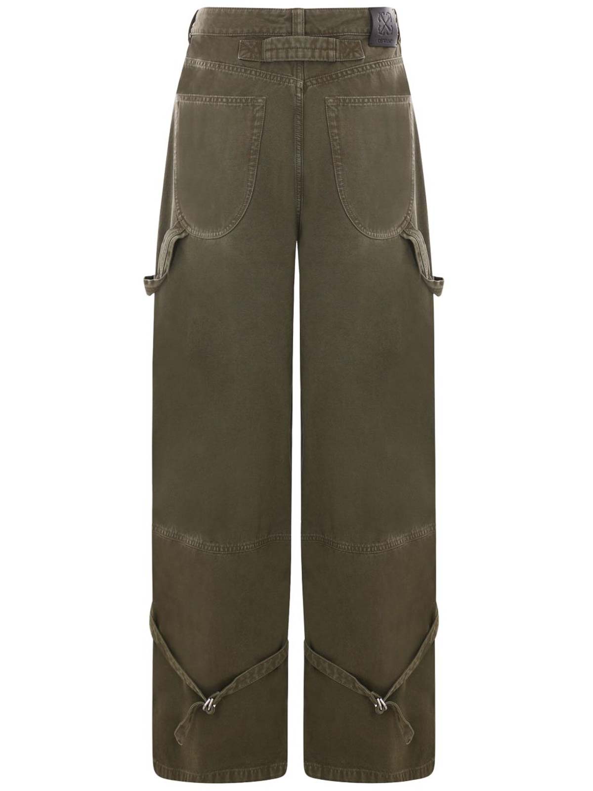 Off-white Relaxed Carpenter Style Trousers In Green