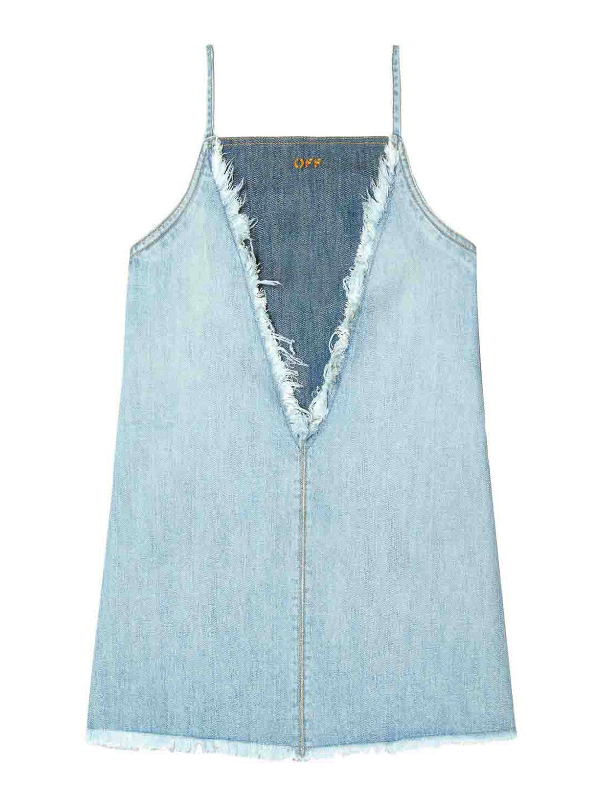 Off-white Vestido Midi - Lavado Medio In Blue