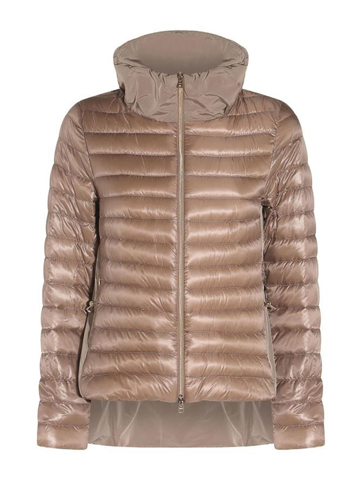 Herno Padded Jackets With Hood And Elastic Cuffs In Brown