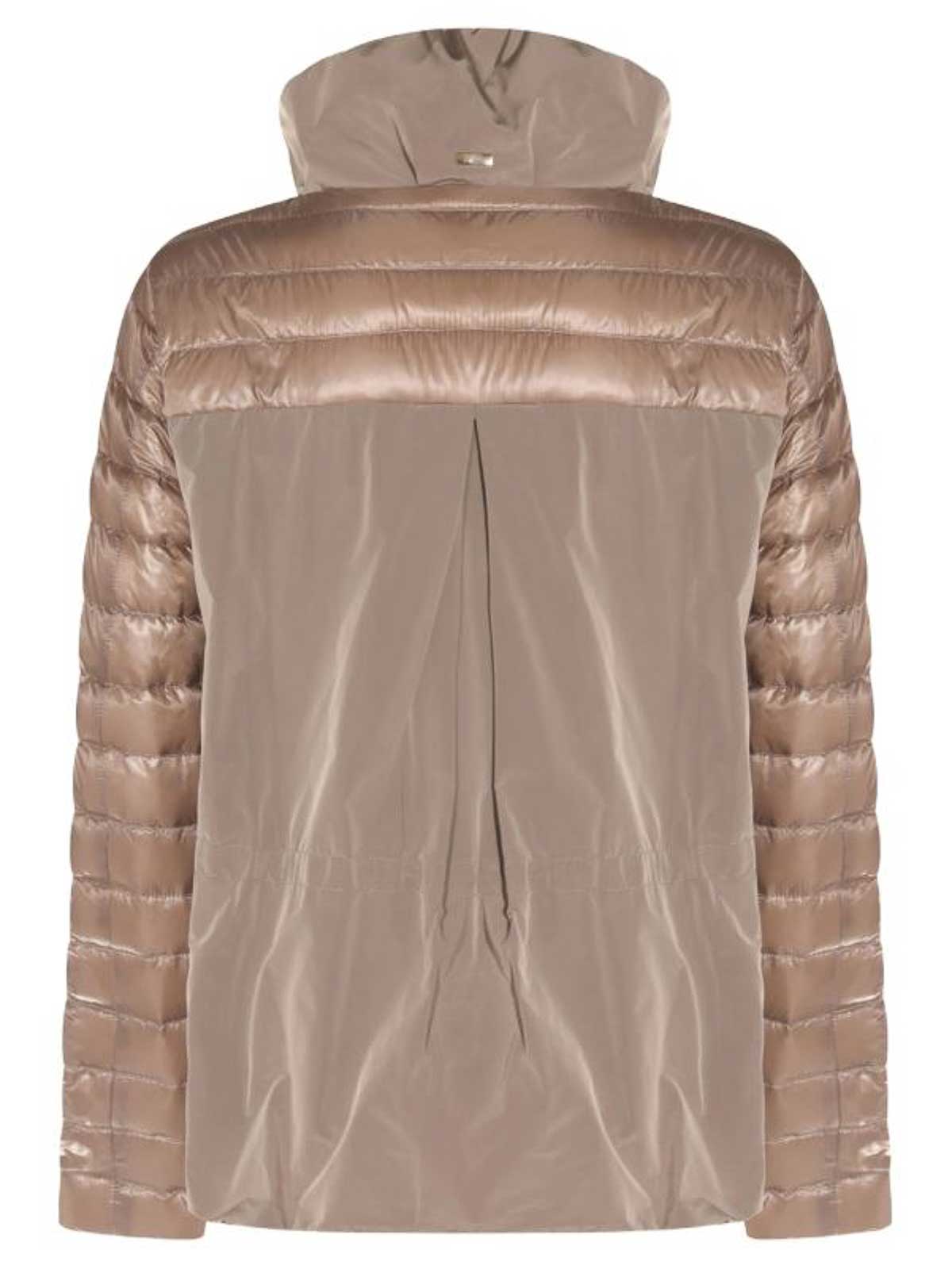 Herno Padded Jackets With Hood And Elastic Cuffs In Brown