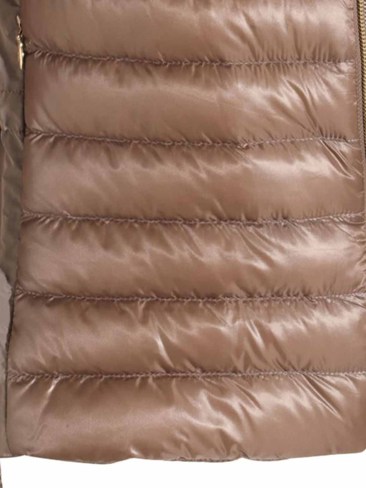 Herno Padded Jackets With Hood And Elastic Cuffs In Brown