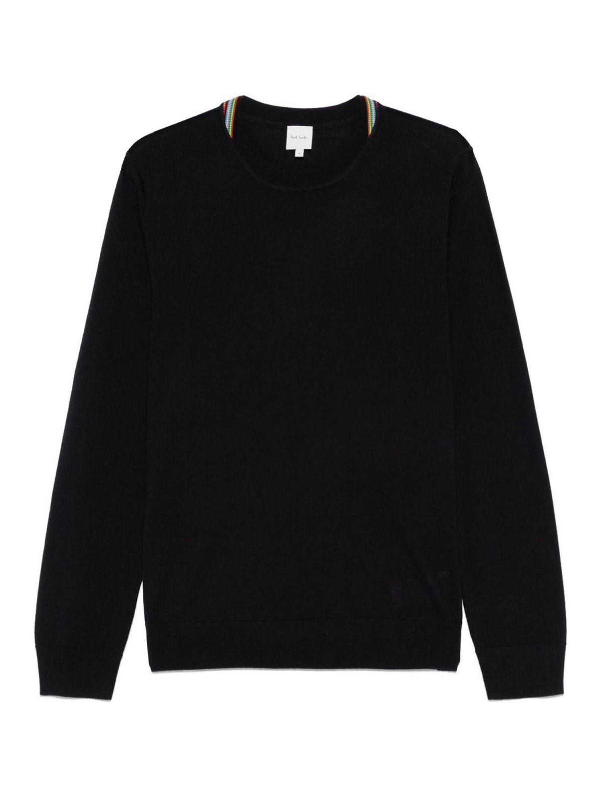 PoulSmith／ポールスミスジーンズ（L）マルチボーダーウールニットセーター ポールスミスPaul Smith PS マルチカラー編み替えデザインニット