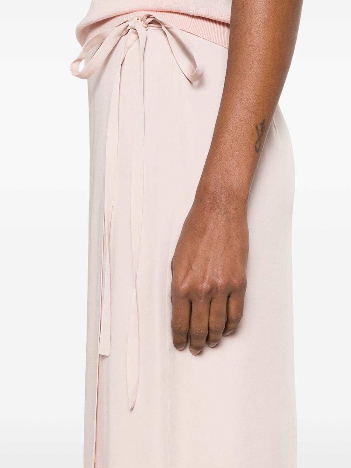 Theory Wrap-design Midi Skirt In Neutral