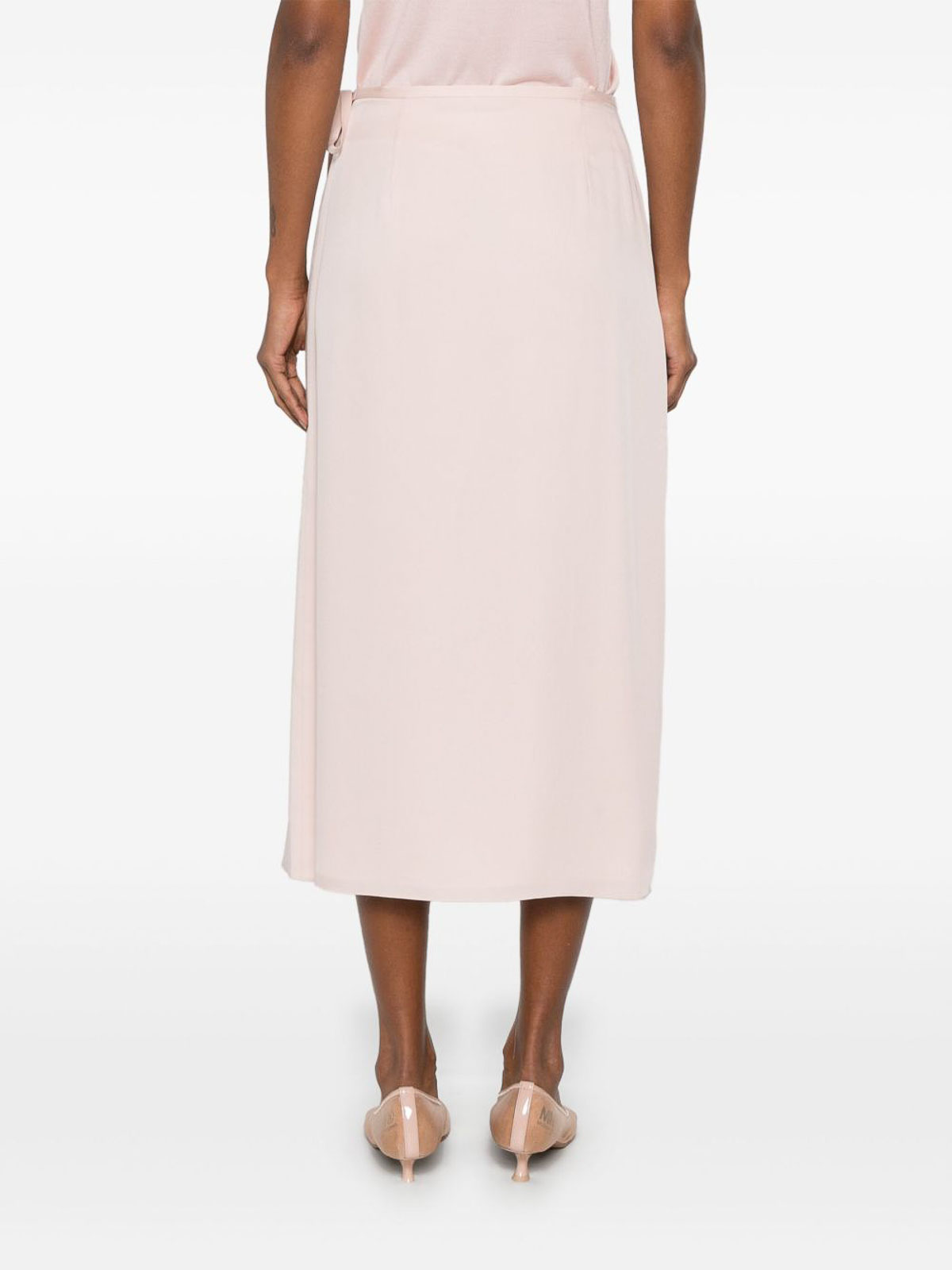 Theory Wrap-design Midi Skirt In Neutral