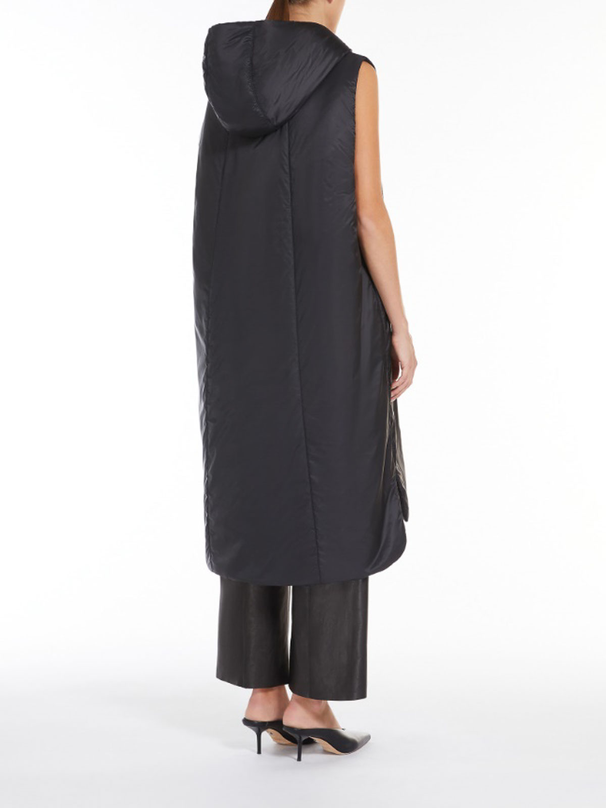 Max Mara The Cube Max Mara Long Reversible Vest In Black