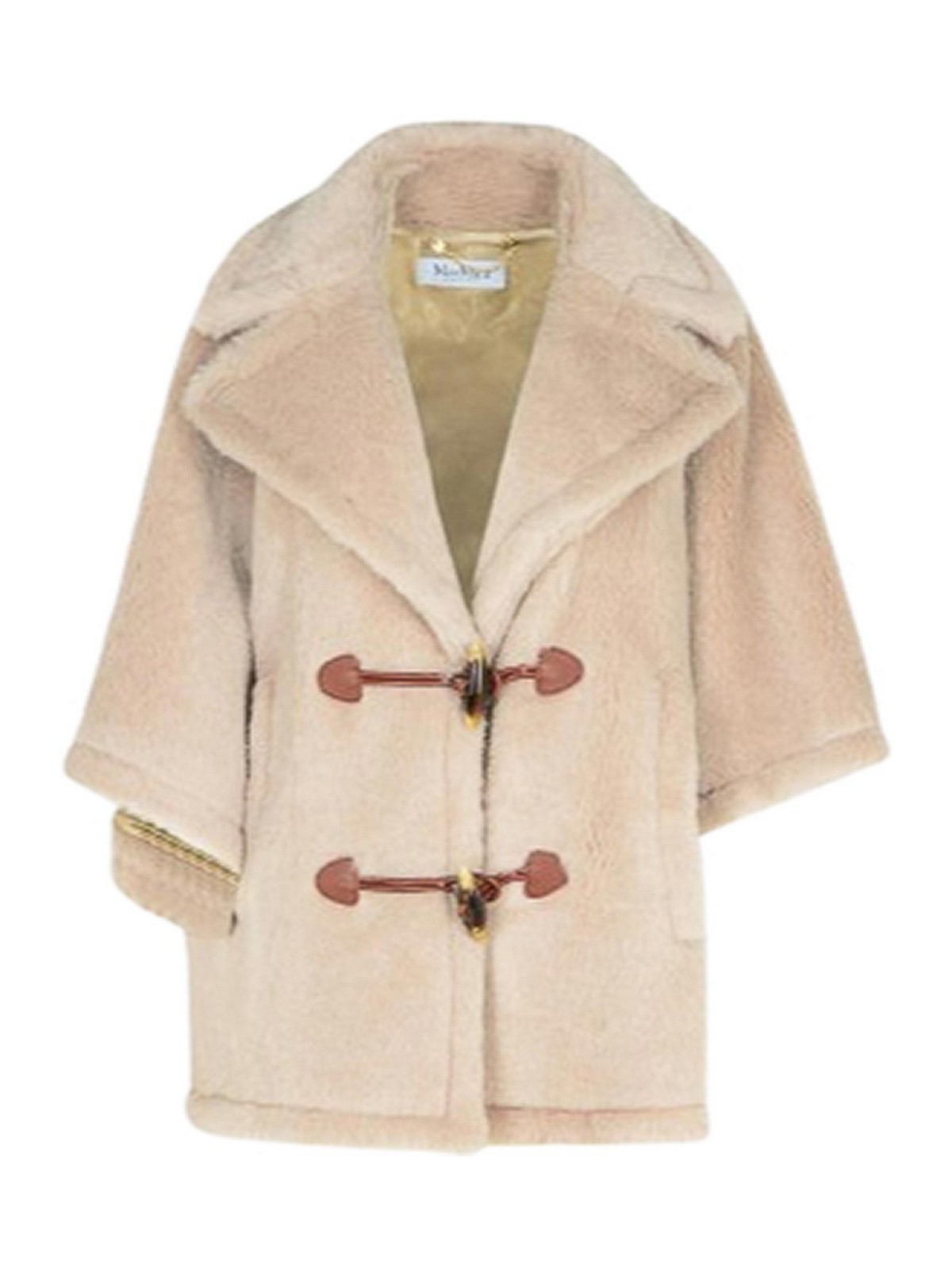 Max Mara Cape In Alpaca Blend In Neutral