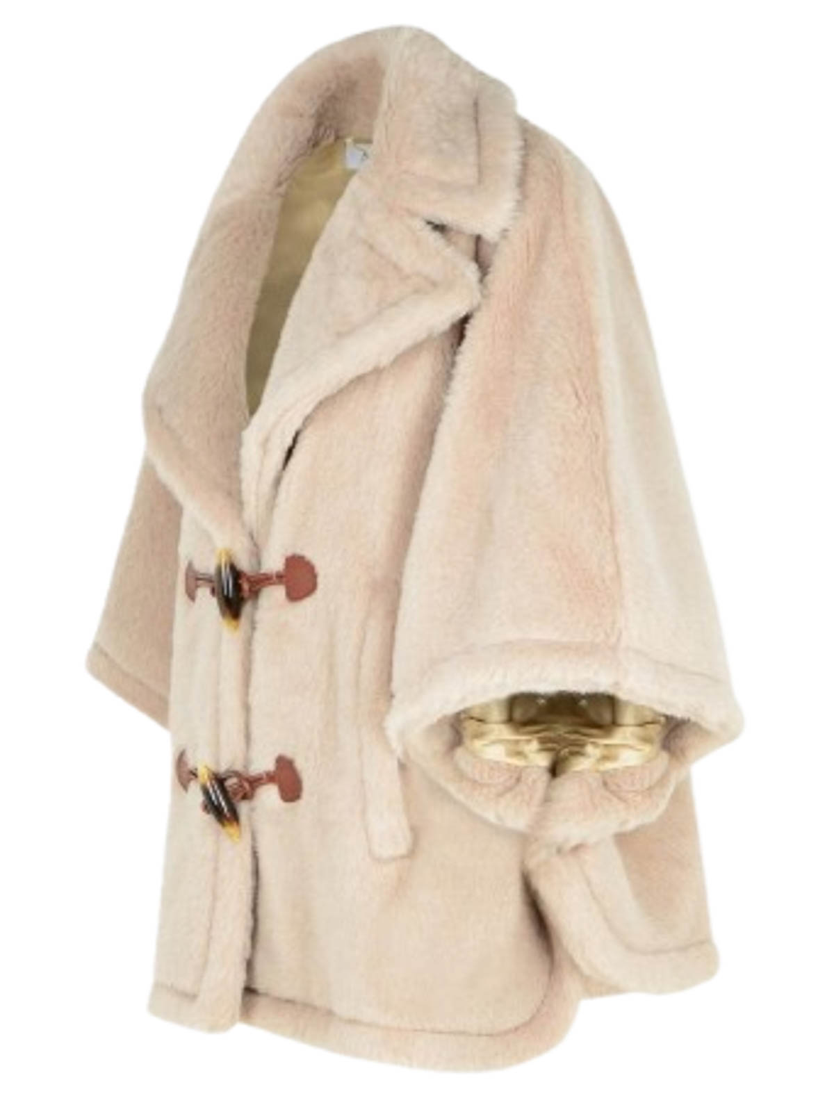 Max Mara Cape In Alpaca Blend In Neutral
