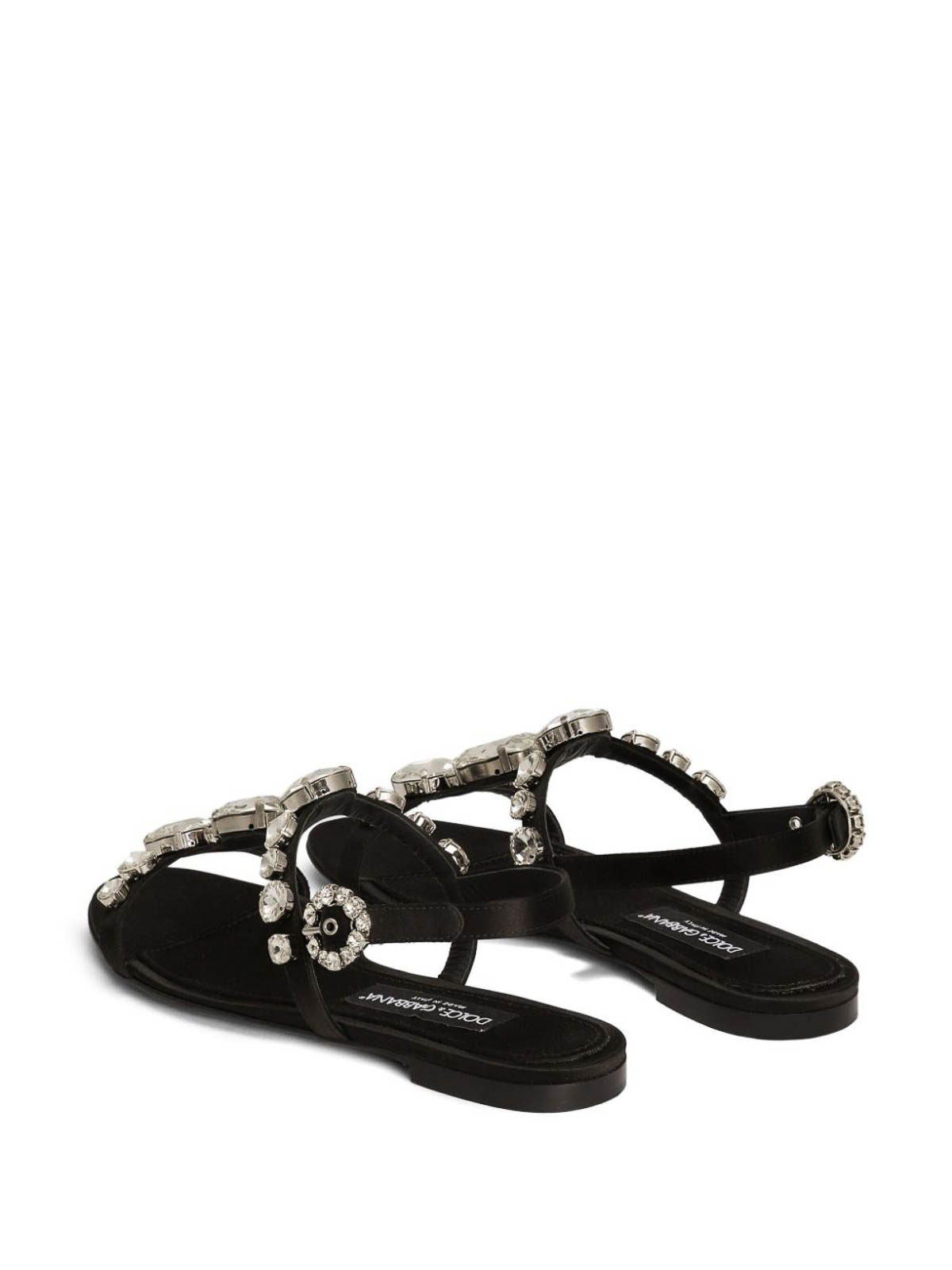 Dolce & Gabbana Black Crystal Shoes Sandals In Black