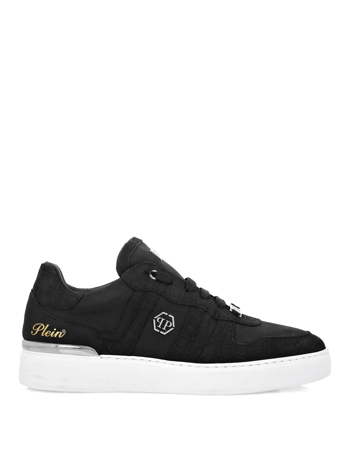 Philipp Plein Leather Low-top Sneakers In Black