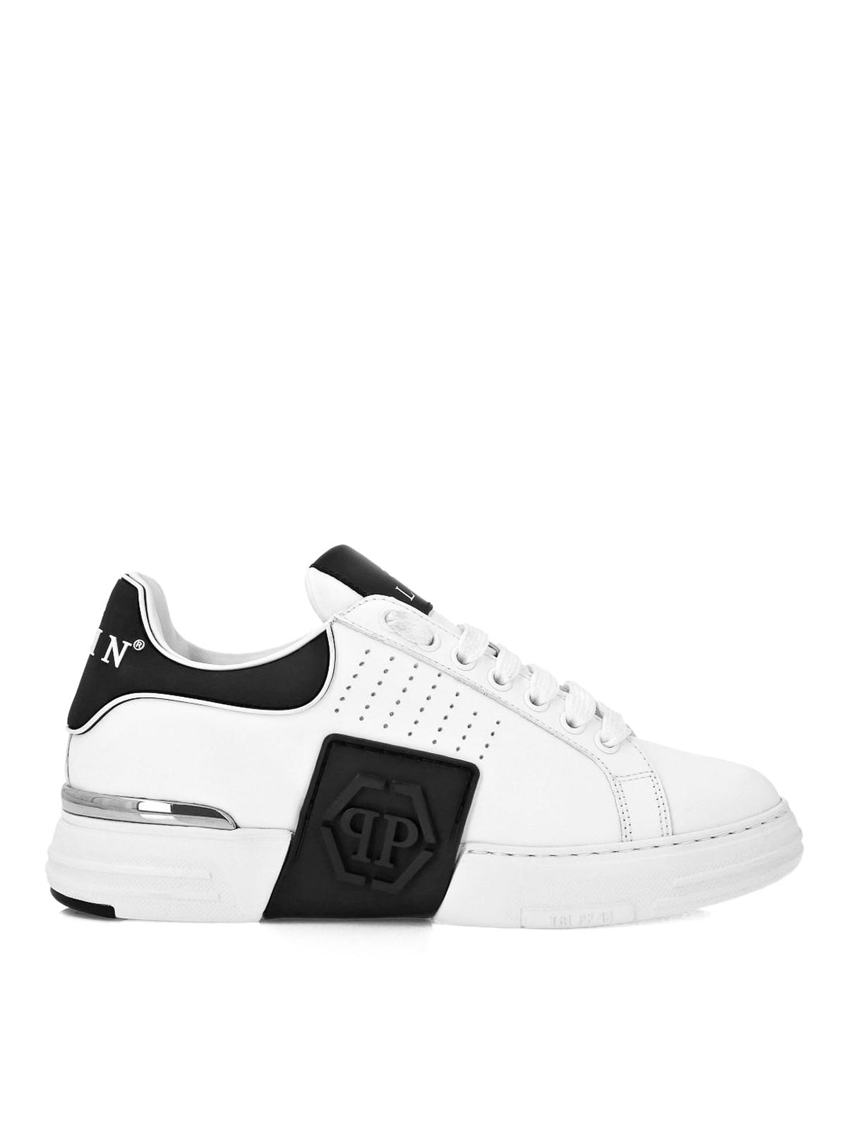 Philipp Plein Nappa Leather Sneakers Low Top Hexagon In Multi