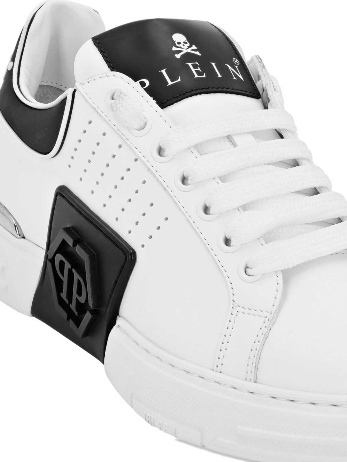 Philipp Plein Nappa Leather Sneakers Low Top Hexagon In Multi